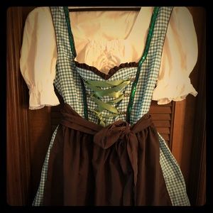 NWOT German Dirndl - blue and white full outfit